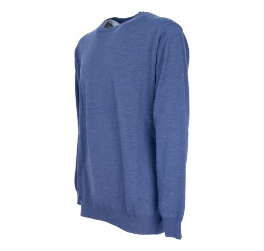 BRAMANTE Pull Girocollo Merino Triploritorto Regular Fit 102003 Colore Azzurro