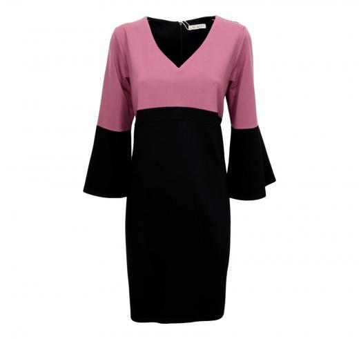 LISA KOTT Abito Donna 4646 Colore Rosa Nero Linea Curvy Style