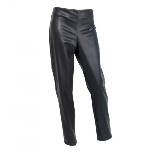 LISA KOTT Pantalone Donna Similpelle Linea Curvy Style LK2053 Colore Nero