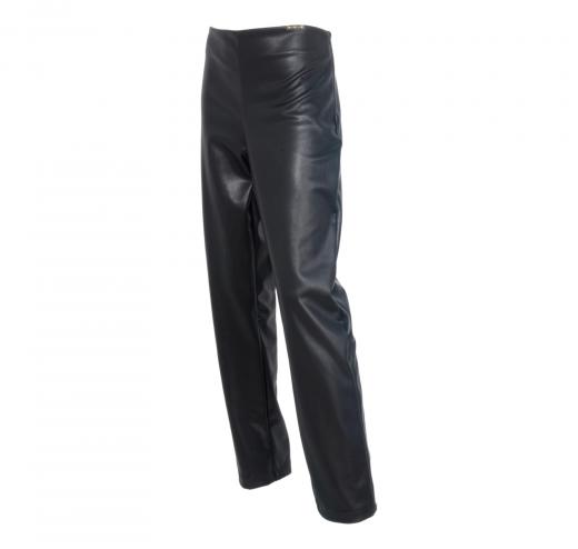 LISA KOTT Pantalone Donna Similpelle Linea Curvy Style LK2053 Colore Nero