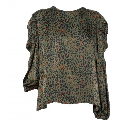 LISA KOTT BLUSA DONNA CURVY STYLE Col. Militare fantasia ART. 4847