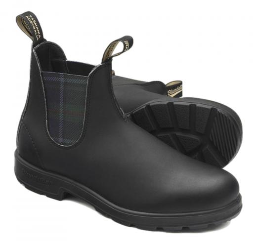 BLUNDSTONE COLOURED ELASTIC SIDED BOOT 1614 Black Tartan Green