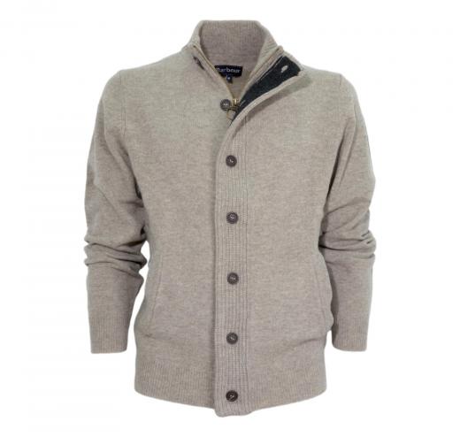 BARBOUR Maglione con Bottoni Zip e Toppa MKN0731ST16 Colore Stone