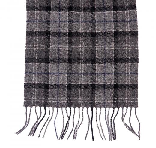 BARBOUR Sciarpa Tartan Lambswool USC0001BK11 Black Grey Tartan