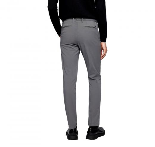 HUGO BOSS Chino slim fit gabardine di cotone elasticizzato 50410310 Col. Grigio