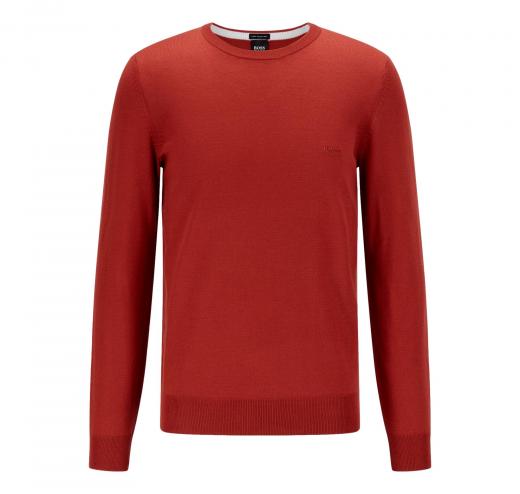 HUGO BOSS Maglia Lana Regular Fit BOTTO-L 50457748 Colore Mattone