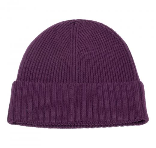 HUGO BOSS Berretto lana vergine con logo FATI-N 50455712 Col. Viola scuro