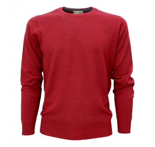 CASHMERE COMPANY Maglia Girocollo 153 IU203901 Cashmere Lana e Seta SLIM FIT Rosso