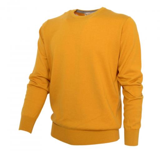 CASHMERE COMPANY Maglia Uomo Girocollo Slim Fit 151 IU203901 Cashmere Lana e Seta Senape
