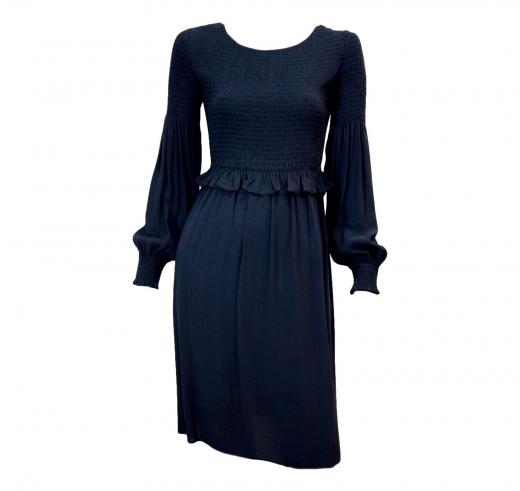 HUGO BOSS Vestito in tessuto elasticizzato BLU lavorato Modello ALINEH  50395909