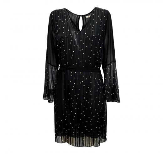 LISA KOTT Abito Donna 4622 Colore Pois Nero Lurex Linea Curvy Style