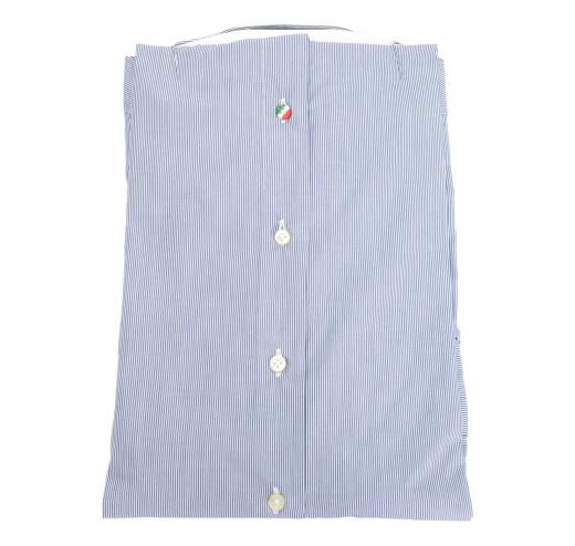 ALDO BUGATTI Camicia Uomo Regular Fit Puro Cotone Plain 10270 Riga Blu