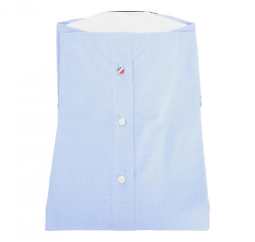 ALDO BUGATTI Camicia Uomo Regular Fit Rega49 71 Puro Cotone Celeste Fantasia