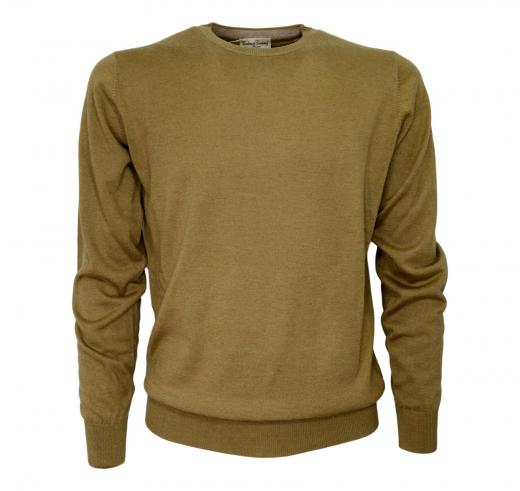 CASHMERE COMPANY Maglia Girocollo 1535 IU203901 Cashmere Lana e Seta SLIM FIT Cammello