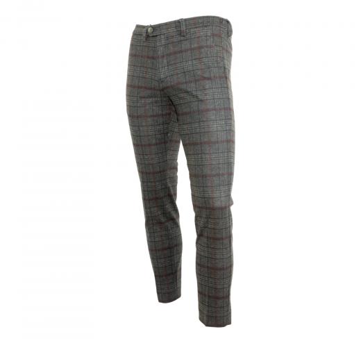 RH RES HOMINE Pantalone Uomo A/I Modello Thommy Colore Quadro marrone