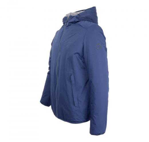 HOX Giubbino Uomo Modello XU3311 Colore Blu Ink Piuma Zip e Cappuccio