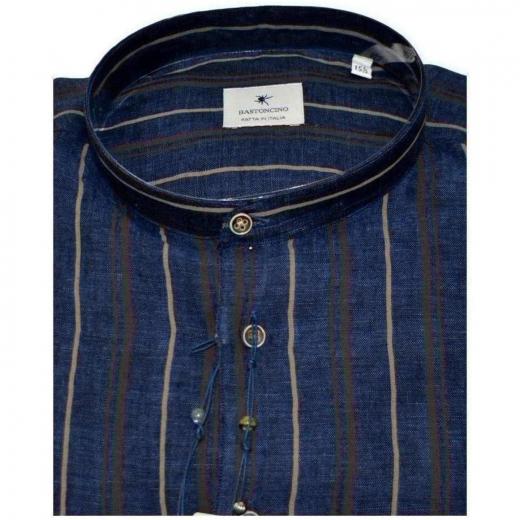 BASTONCINO Camicia Uomo Slim Fit Puro Lino Coreana ART. B1538