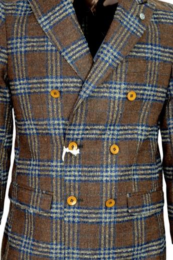 ALESSANDRO GILLES Giacca Uomo 2710 Slim Fit Doppio Petto a Quadri