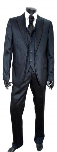 MAESTRAMI Abito Cerimonia UomoCompleto 4 Pezzi Blu Lame' Taglia 50