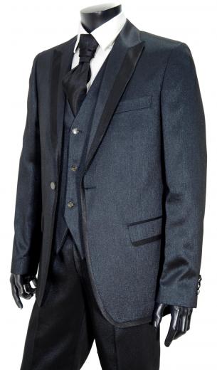 MAESTRAMI Abito Cerimonia UomoCompleto 4 Pezzi Blu Lame' Taglia 50