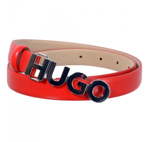HUGO Cintura Donna in Pelle con logo Zula Belt 2 cm 50470632 Rosso