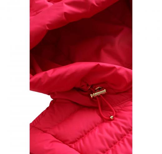 WOOLRICH Gilet Donna Hibiscus Vest con Cappuccio Fucsia CFWWVE0015FRUT2635