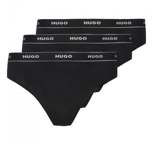HUGO Tanga Donna In Cotone Elasticizzato Confezione da Tre 50469681 Colore Nero