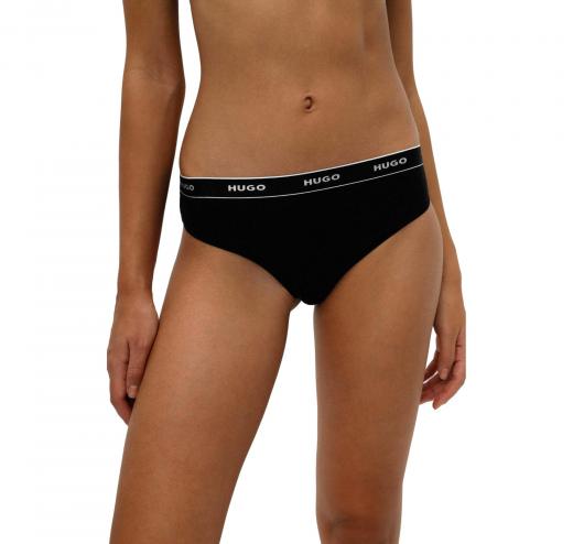 HUGO Tanga Donna In Cotone Elasticizzato Confezione da Tre 50469681 Colore Nero