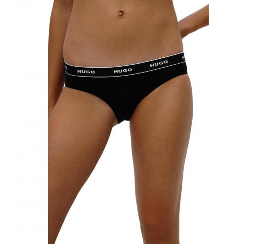 HUGO Slip Donna In Cotone Elasticizzato Confezione da Tre 50469657 Colore Nero