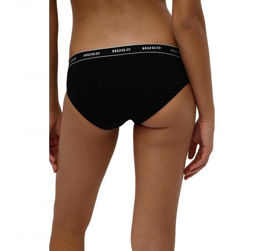 HUGO Slip Donna In Cotone Elasticizzato Confezione da Tre 50469657 Colore Nero