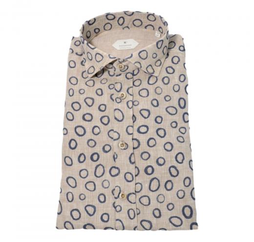 BASTONCINO Camicia Uomo Puro Lino Slim Fit B2220