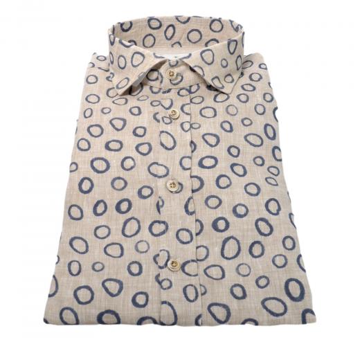 BASTONCINO Camicia Uomo Puro Lino Slim Fit B2220