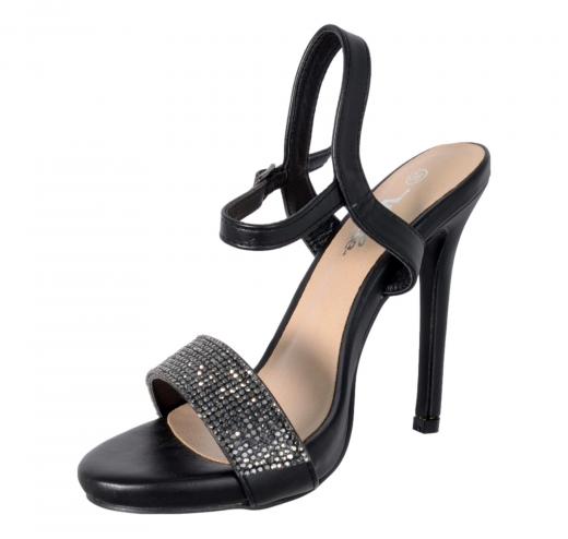 VERDE FASHION Scarpe Donna Sandalo Elegante Nero 2795