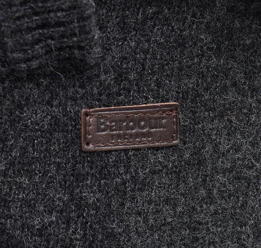 BARBOUR Maglione Uomo con Zip e Toppe MKN0731CH51 Grigio Elegante Casual