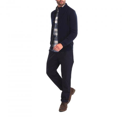 BARBOUR Maglione Uomo Con Zip E Toppa MKN0731NY91 Blu Navy