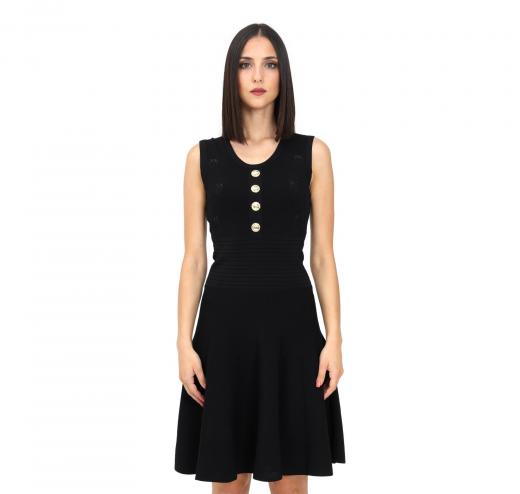 PINKO Abito Donna Rose Nero Jacquard Love Birds