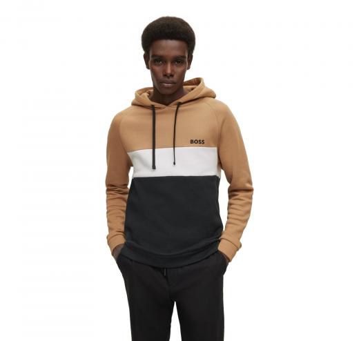 BOSS Felpa con cappuccio Uomo Contemporary Hoodie 50480672 Colore Beige