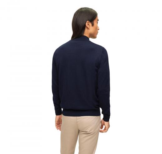BOSS Cardigan In Lana Con Zip e Logo Regular Fit Balonso 50476347 Blu