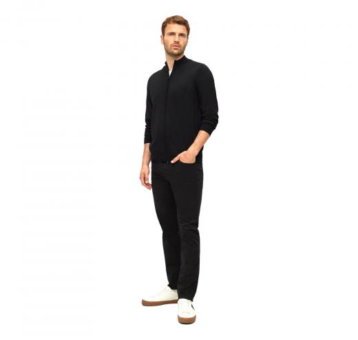 BOSS Cardigan In Lana Con Zip e Logo Regular Fit Balonso 50476347 Nero