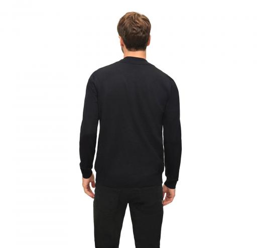 BOSS Cardigan In Lana Con Zip e Logo Regular Fit Balonso 50476347 Nero
