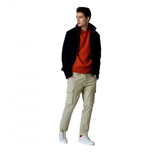 AERONAUTICA MILITARE Pullover a trecce in lana vergine MA1395 Arancio
