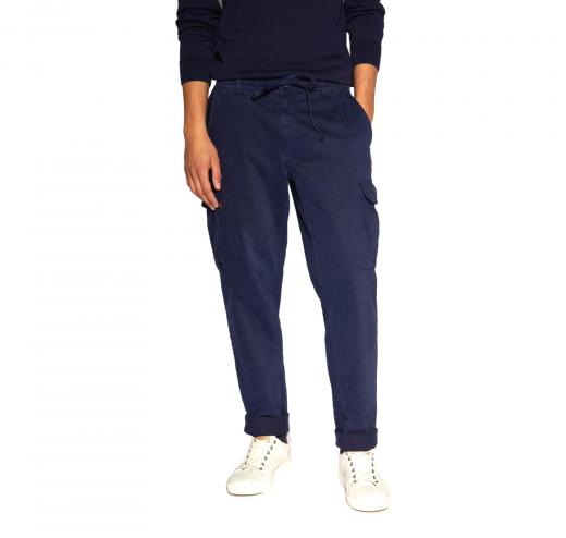 AERONAUTICA MILITARE Pantalone cargo in gabardina stretch PA1492 Blu