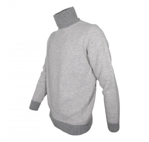 CASHMERE COMPANY Maglia Dolcevita 4128 in Lana Supergeelong Colore Grigio