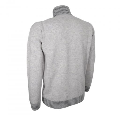 CASHMERE COMPANY Maglia Dolcevita 4128 in Lana Supergeelong Colore Grigio