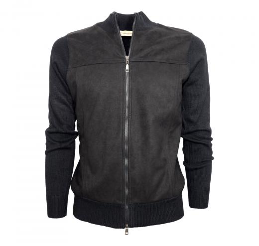 CASHMERE COMPANY Cardigan Zip IU205409 99 Alcantara Cashmere e Lana Colore Nero