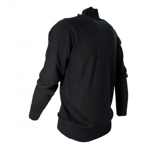 CASHMERE COMPANY Maglia Mezza Zip Colore Nero 99 MADE IN ITALY Cashmere Seta e Lana