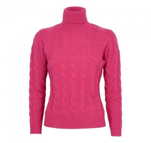 CASHMERE COMPANY Dolcevita Treccia Donna ID203114 1219 Cashmere e Lana Fuxia