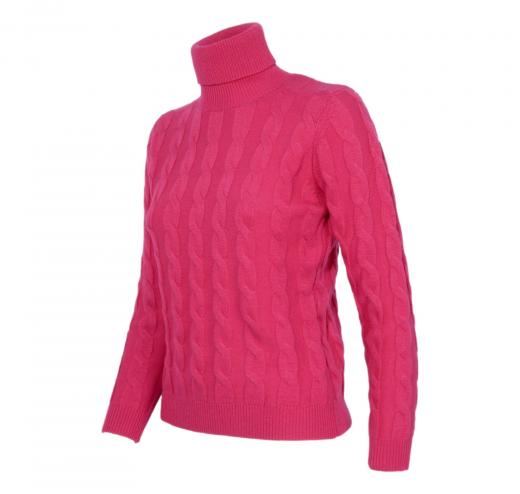 CASHMERE COMPANY Dolcevita Treccia Donna ID203114 1219 Cashmere e Lana Fuxia