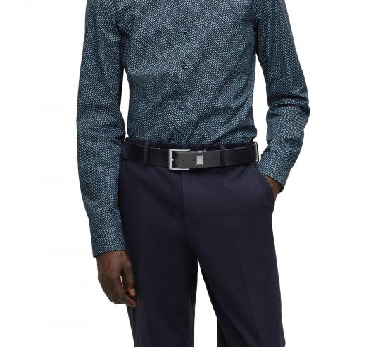 BOSS Cintura Connio in Pelle Brandizzato Sul Passante 50475116 Nero