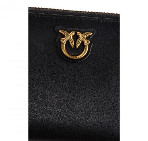 PINKO Portafoglio Donna Taylor Zip Around Vitello Seta 100249 Z99Q Colore Nero